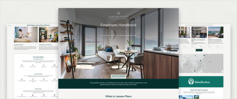 screenshots of employee handbook